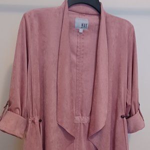 Kut From the Kloth Drape Jacket, Faux Suede, Waterfall Collar, Roll Tab D-Rings